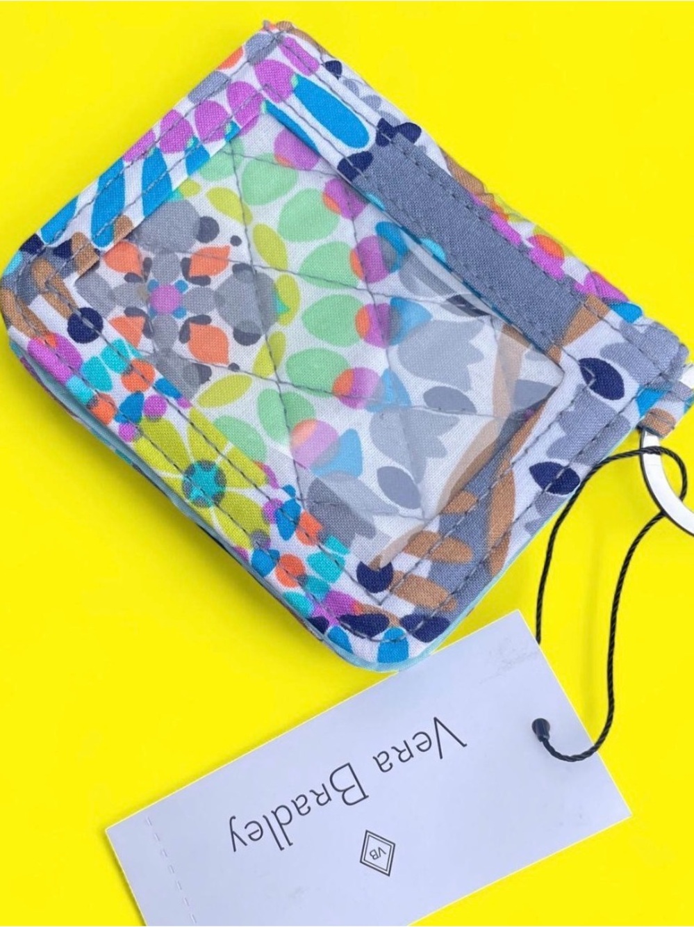 Vera Bradley Sunny Medallion Multicolor Quilted ID card wallet